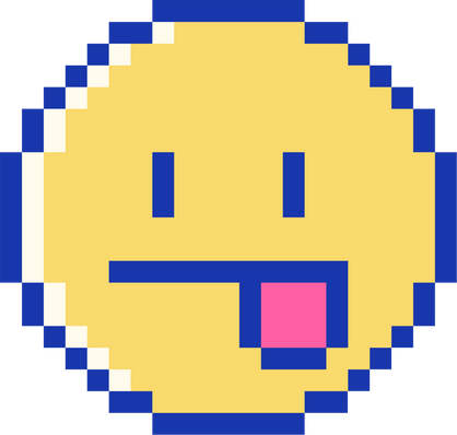 Tongue out emoji pixel illustration